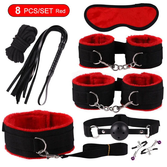 Ultimate Bondage Play Set β Vibrator, Handcuffs, Whip & More | Couples Intimacy Kit
