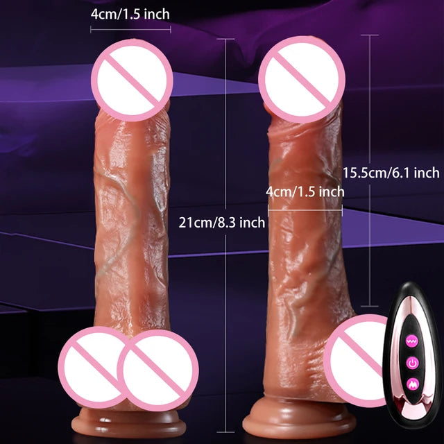 Realistic Vibrating Dildo with Thrusting & Anal Plug Features – Powerful Penetration Toy for Women