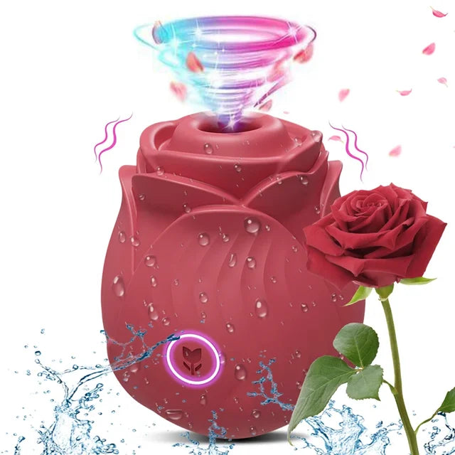 3-in-1 Rose Sucking Vibrator – Thrusting Dildo, G-Spot & Anal Stimulator with Vibrating Egg