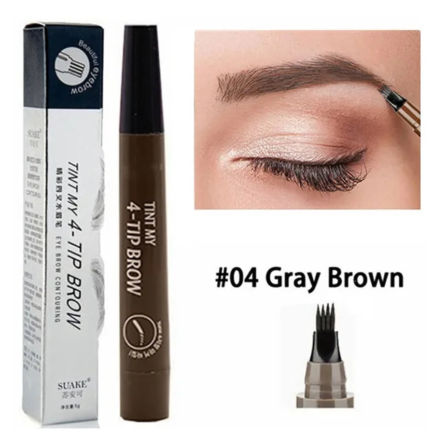 4-Point Microblade Eyebrow Pencil – Waterproof Long-Lasting Brow Pen for Natural Hair-Like Strokes