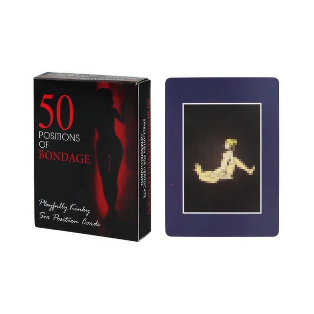 50 Positions of Bondage – Adult Couple Bedroom Game Cards | Fun Kinky Bondage-Inspired Sex Position Deck