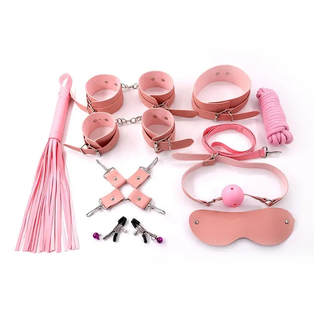 Luxury BDSM Restraint Kit – Collar, Handcuffs, Gag & Straps for Couples