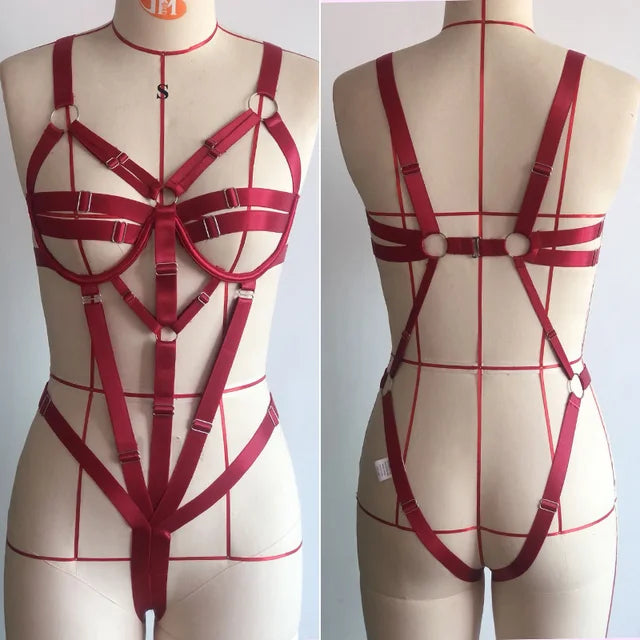 Strawberry-Inspired Erotic Bodysuit – Sexy Lace Lingerie One-Piece for Women