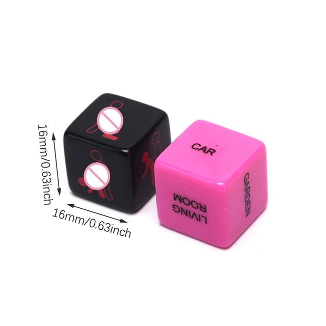 5pcs Sexy Dice Game Set for Couples – Fun Adult Bedroom Game with Positions & Actions + Black Storage Bag