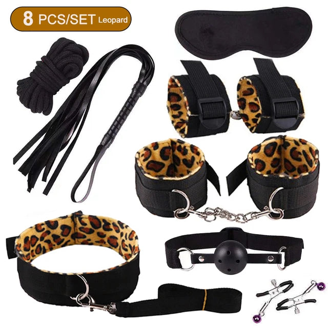 Ultimate Bondage Play Set – Vibrator, Handcuffs, Whip & More | Couples Intimacy Kit