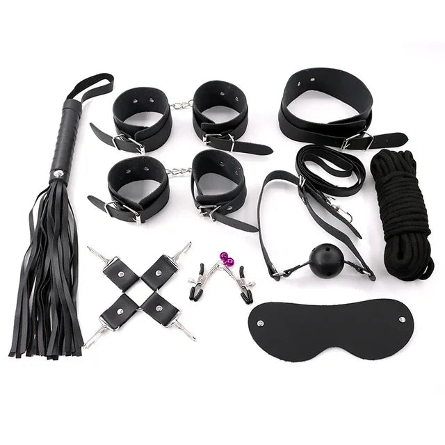 Luxury BDSM Restraint Kit – Collar, Handcuffs, Gag & Straps for Couples