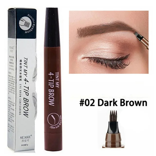4-Point Microblade Eyebrow Pencil – Waterproof Long-Lasting Brow Pen for Natural Hair-Like Strokes