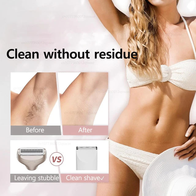 Electric Shaver for Women – Portable Bikini, Facial & Body Trimmer for Legs & Underarms