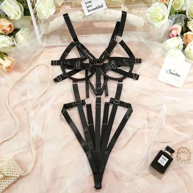 Strawberry-Inspired Erotic Bodysuit – Sexy Lace Lingerie One-Piece for Women