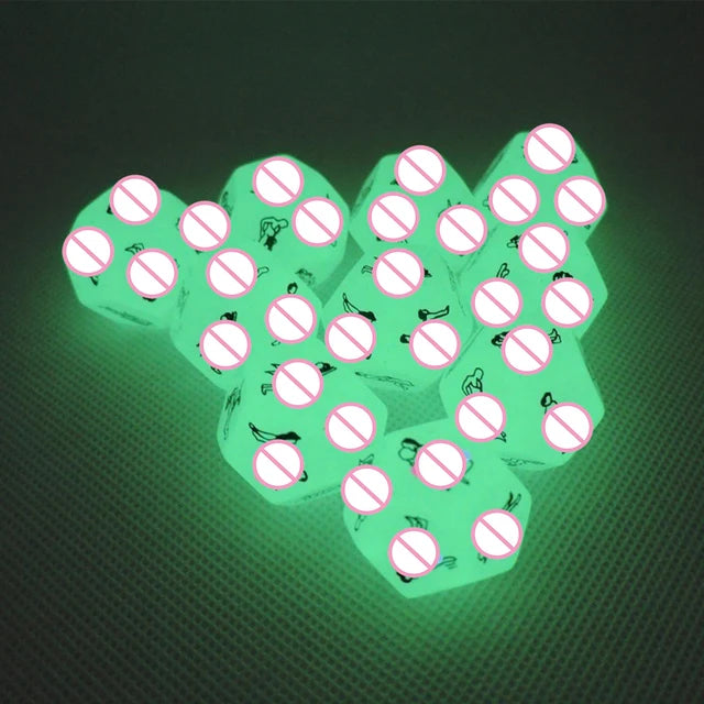 12-Sided Sexy Dice Game for Couples – Glow-in-the-Dark Erotic Position Die for Adult Bedroom Fun