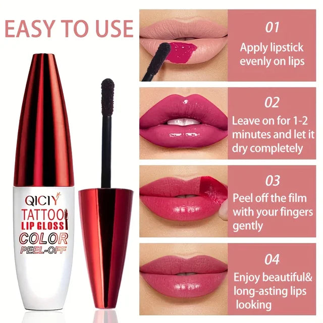 QICY Peel-Off Lip Tint – Long-Lasting, Waterproof, Glossy Finish