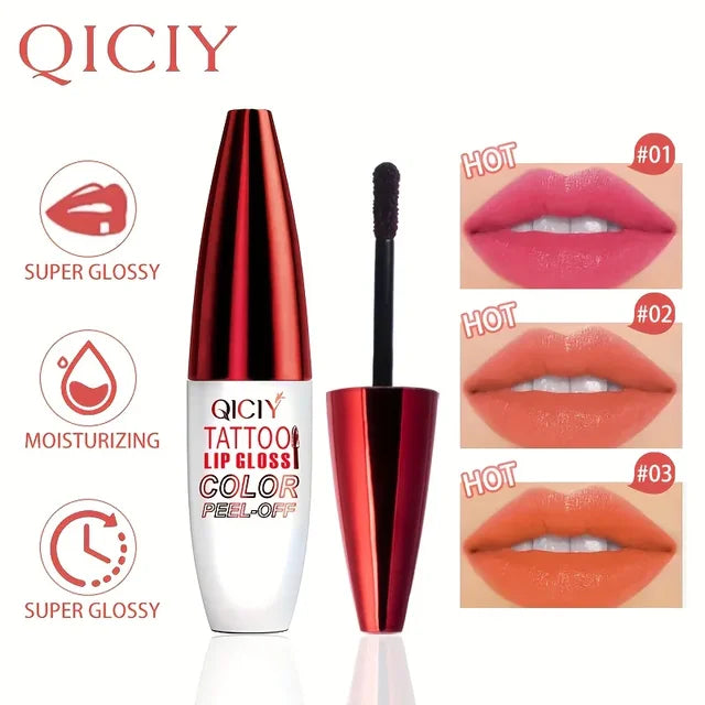 QICY Peel-Off Lip Tint – Long-Lasting, Waterproof, Glossy Finish