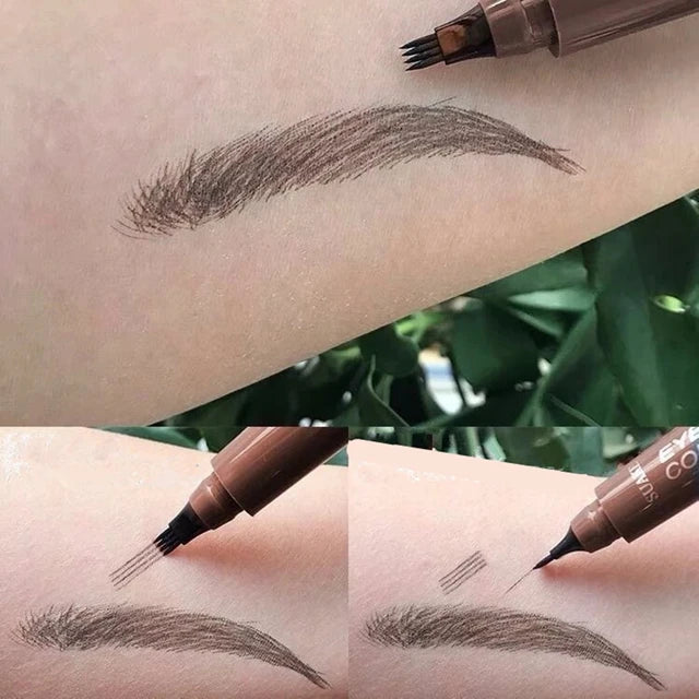4-Point Microblade Eyebrow Pencil – Waterproof Long-Lasting Brow Pen for Natural Hair-Like Strokes