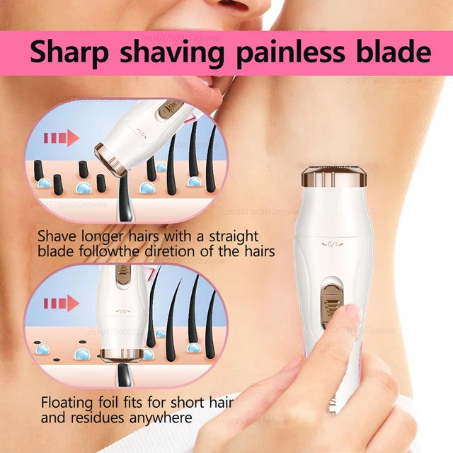 Electric Shaver for Women – Portable Bikini, Facial & Body Trimmer for Legs & Underarms