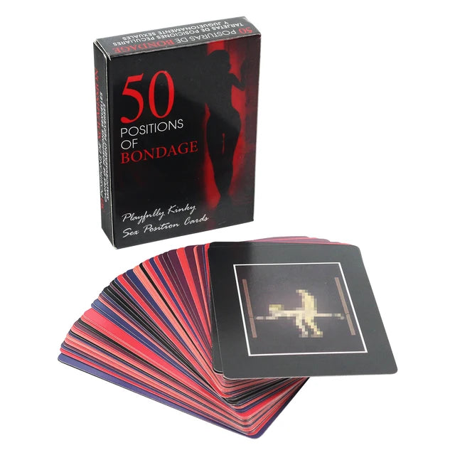 50 Positions of Bondage – Adult Couple Bedroom Game Cards | Fun Kinky Bondage-Inspired Sex Position Deck