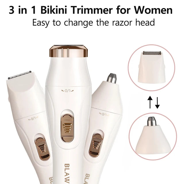Electric Shaver for Women – Portable Bikini, Facial & Body Trimmer for Legs & Underarms